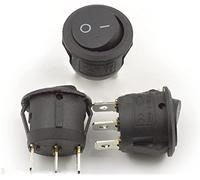 JFQOWCMP Rocker Switch 10pcs-30pcs Round Boat 3 Feet Two Power Unipolar KCD1-201/3P Diameter 23MM Opening 20mm 6A 250V(30pcs a Pack)