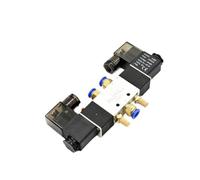 JFQOWCMP Solenoid Valve 220V Pneumatic 4V220-08 Air 5 way 2 Position 1/4" Coil Alloy Internal DC 12V DC 24V AC110V(W 6mm fittings,AC 220V)