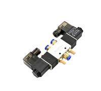 JFQOWCMP Solenoid Valve 220V Pneumatic 4V220-08 Air 5 way 2 Position 1/4" Coil Alloy Internal DC 12V DC 24V AC110V(W 4mm fittings,DC 12V)