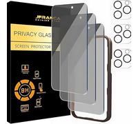JFranca Shining Stars 3 Pack Glass Privacy Screen Protector for iPhone 16 Pro Max [6.9"] 3 Pack Camera Lens Protector | Tempered Glass, Sensor Protection | Dynamic Island Compatible | Installation