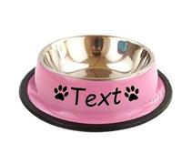 JFS Personalized Stainless Steel Dog Cat Bowl Water Food Feeding Bowl with Custom Names for Large Small Dogs Food and Water (Pink)