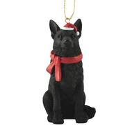 JFSM INC. Black German Shepherd Bunny Hanging Ornament Figurine Collectible - Black German Shepherd Gifts, Gifts for German Shepherd Lovers, Black German Shepherd Decor, Spring Wreath Decoration