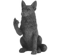 JFSM INC. Black German Shepherd Middle Finger Figurine - Funny 3.5-Inch Resin Dog Statue, Holiday Stocking Stuffer - Pet Lover Gift, Desktop or Home Office Décor