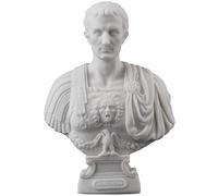 JFSM INC Julius Caesar Bust Statue Figurine White Finish