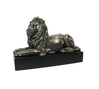 JFSM INC Lion Laying on Plinth Statue Sculpture