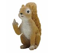 JFSM INC. Rude Squirrel Figurine with Middle Finger, Funny Resin Animal Statue