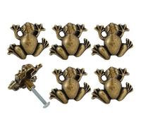 JfwuHap 6 Pcs Cabinet Handles, Frog Shaped Drawer Pulls, Unique Animal Knobs, Single Hole Pull with Screws for Home Drawer Dresser Closet Kitchen Cupboard Wardrobes, Furniture Hardware Decoration