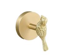 JfwuHap HwrtYeg Bird Shape Hooks 1 Pcs Brass Hooks Wall Brushed Gold Towel Robe HooksNo Drill for Bathroom Kitchen Hanging Key Hat Coat Hooks SUS304 Stainless Steel Brushed Brass Hooks