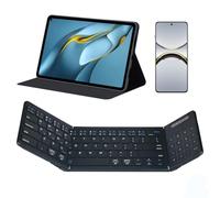 JFX Foldable Keyboard with Touchpad, Bluetooth Wireless Portable Keyboar with Number Pad, Pocket-Sized for iPad iOS Android Tablet Mac Windows Laptop PC, Full Size Folding Travel Keyboard