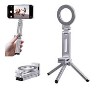 JFX Magnetic Tripod Mount 360°Rotating for iPhone 17/16/15/14 Pro Max Air Series,Aluminium Mini Magnetic Phone Tripod, Foldable Cell Phone Stand Fits Vlog, Gym, Travel Essentials Accessories