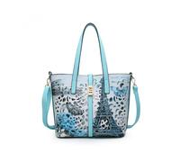 Jfy 2-In-1 Matching Crossbody And Flap Over Clasp Laser Cut Pattern Tote Bag In Light Blue Light Blue One Size