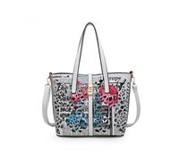 Jfy 2-In-1 Matching Crossbody And Flap Over Clasp Laser Cut Pattern Tote Bag In White White One Size