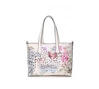 JFY 2-in-1 matching Crossbody and open top Laser cut pattern Tote Bag (Beige)