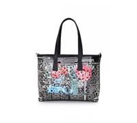Jfy 2-In-1 Matching Crossbody And Open Top Laser Cut Pattern Tote Bag In Black Black One Size