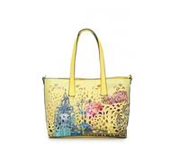 JFY 2-in-1 matching Crossbody and open top Laser cut pattern Tote Bag (Yellow)