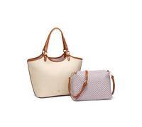 Jfy 2 In 1 Set Of Cross Body Bag And Matching Tote Bag In Off White Off White