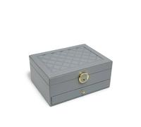 Jfy 2 Layers Lockable Jewellery Storage Box With Drawer In Grey Grey