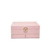 Jfy 2 Layers Lockable Jewellery Storage Box With Drawer In Pink Pink