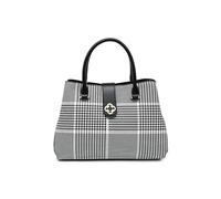 JFY 3 Compartments Top Zip Closure Tote Bag (Black)