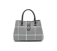 JFY 3 Compartments Top Zip Closure Tote Bag (Grey)