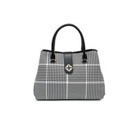 Jfy 3 Compartments Top Zip Closure Tote Bag In Black Black