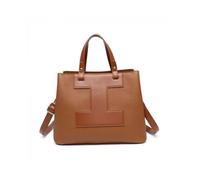 Jfy 3 Compartments Top Zip Closure Tote Bag In Brown Brown One Size