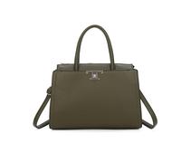 JFY 3 Compartments Two Handles Zip Top Tote Bag (Green)