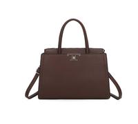 Jfy 3 Compartments Two Handles Zip Top Tote Bag In Chocolate Chocolate One Size