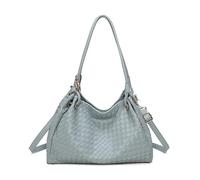JFY 3 Compartments Weaved Pattern Two Handles Shoulder Bag
