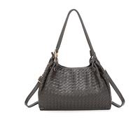 JFY 3 Compartments Weaved Pattern Two Handles Shoulder Bag