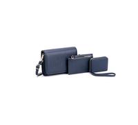 JFY 3 In 1 Crossbody Handbag Set With Purse And Pouch (Navy)
