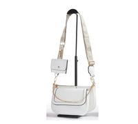 JFY 3 In 1 Set of Matching Coin Wallet with 2 Cross Body Bags (White)