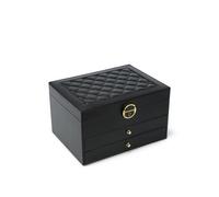 Jfy 3 Layers Lockable Jewellery Storage Box With 2 Drawers In Black Black