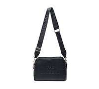 Jfy 3 Zip Top Compartments Canvas Strap Cross Body Bag In Black Black One Size
