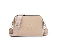 Jfy 3 Zip Top Compartments Canvas Strap Cross Body Bag In Light Beige Light Beige