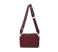 Jfy 3 Zip Top Compartments Canvas Strap Cross Body Bag In Wine Wine