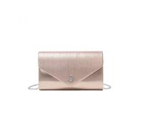 Jfy Bee Badge On The Front Satin Clutch Bag In Gold Gold One Size