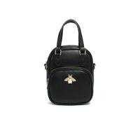 JFY Bee Badge Top Zipped Sections Cross Body Bag (Black)