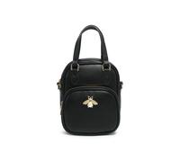 Jfy Bee Badge Top Zipped Sections Cross Body Bag In Black Black One Size