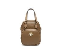 JFY Bee Badge Top Zipped Sections Cross Body Bag (Khaki)