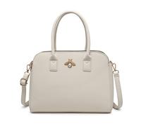 Jfy Bee Badge Triple Top Zipped Compartments Tote Bag In Beige Beige