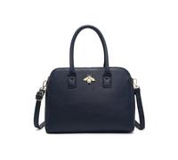 Jfy Bee Badge Triple Top Zipped Compartments Tote Bag In Dark Blue Dark Blue
