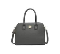 Jfy Bee Badge Triple Top Zipped Compartments Tote Bag In Dark Grey Dark Grey