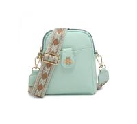 Jfy Bee Badge Two Zipped Sections Canvas Strap Cross Body Bag In Light Green Light Green One Size