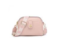 Jfy Bee Badge Two Zipped Sections Canvas Strap Cross Body Bag In Pink Pink One Size