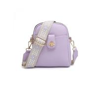 Jfy Bee Badge Two Zipped Sections Canvas Strap Cross Body Bag In Purple Purple One Size