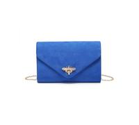 JFY Bee Lock Clasp Suede Clutch Bag