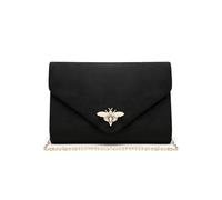 JFY Bee Lock Clasp Suede Clutch Bag