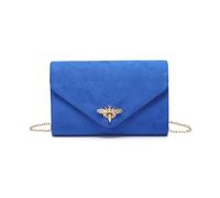 Jfy Bee Lock Clasp Suede Clutch Bag In Royal Royal