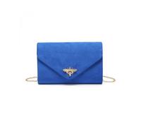 Jfy Bee Lock Clasp Suede Clutch Bag In Royal Royal One Size